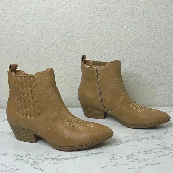 SUN + STONE GRANGERR STRETCH WESTERN ANKLE BOOTS Size 7M - Picture 7 of 14